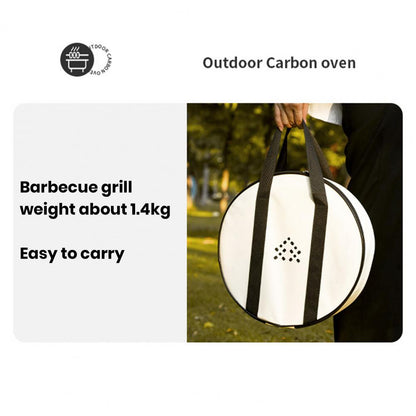 Terra Élégance – White Portable Stainless Steel Grill